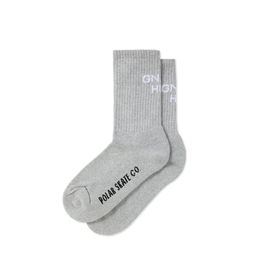 【POLAR SKATE CO.】Gnarly HUH! Socks - Heather Gray