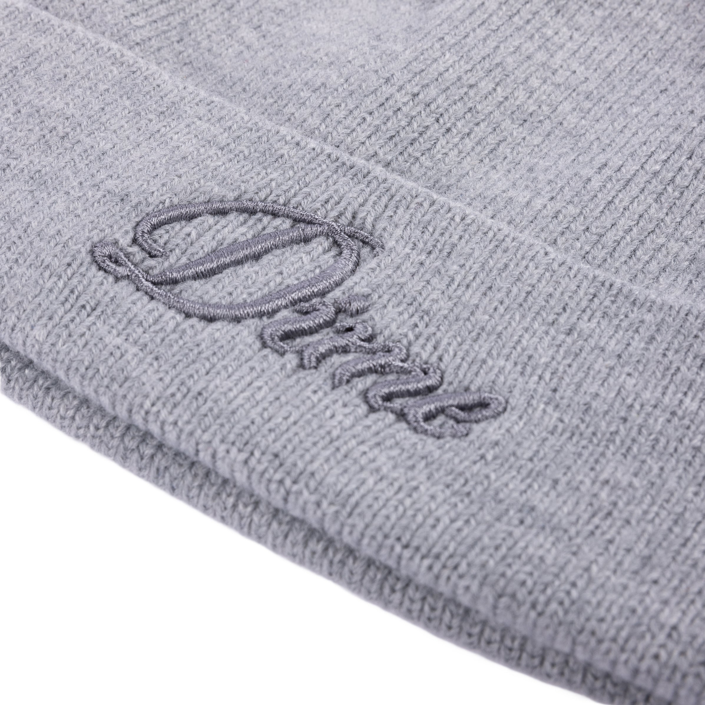【Dime】Cursive Wool Fold Beanie - Heather gray