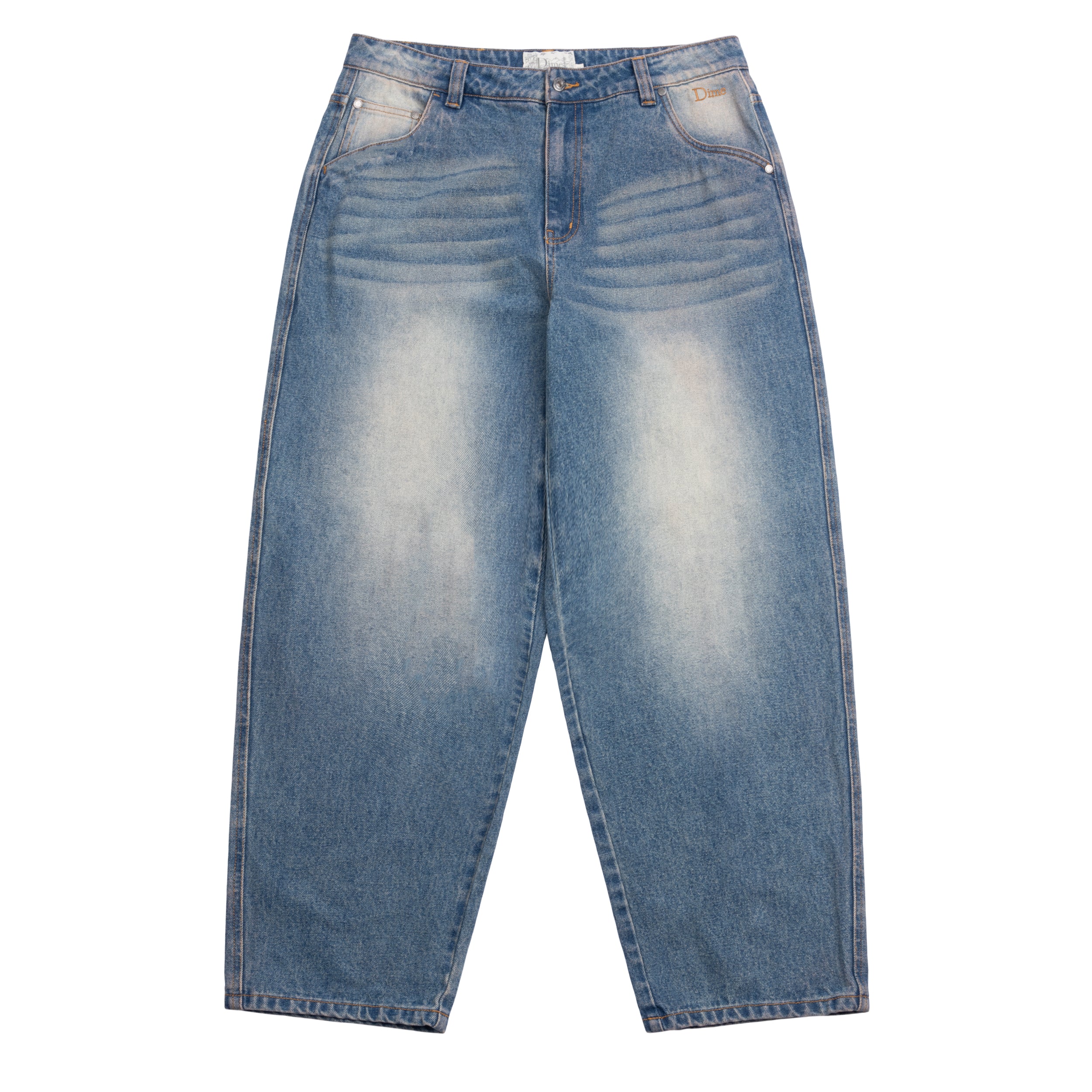 【Dime】Baggy Denim Pants - Sandblasted indigo