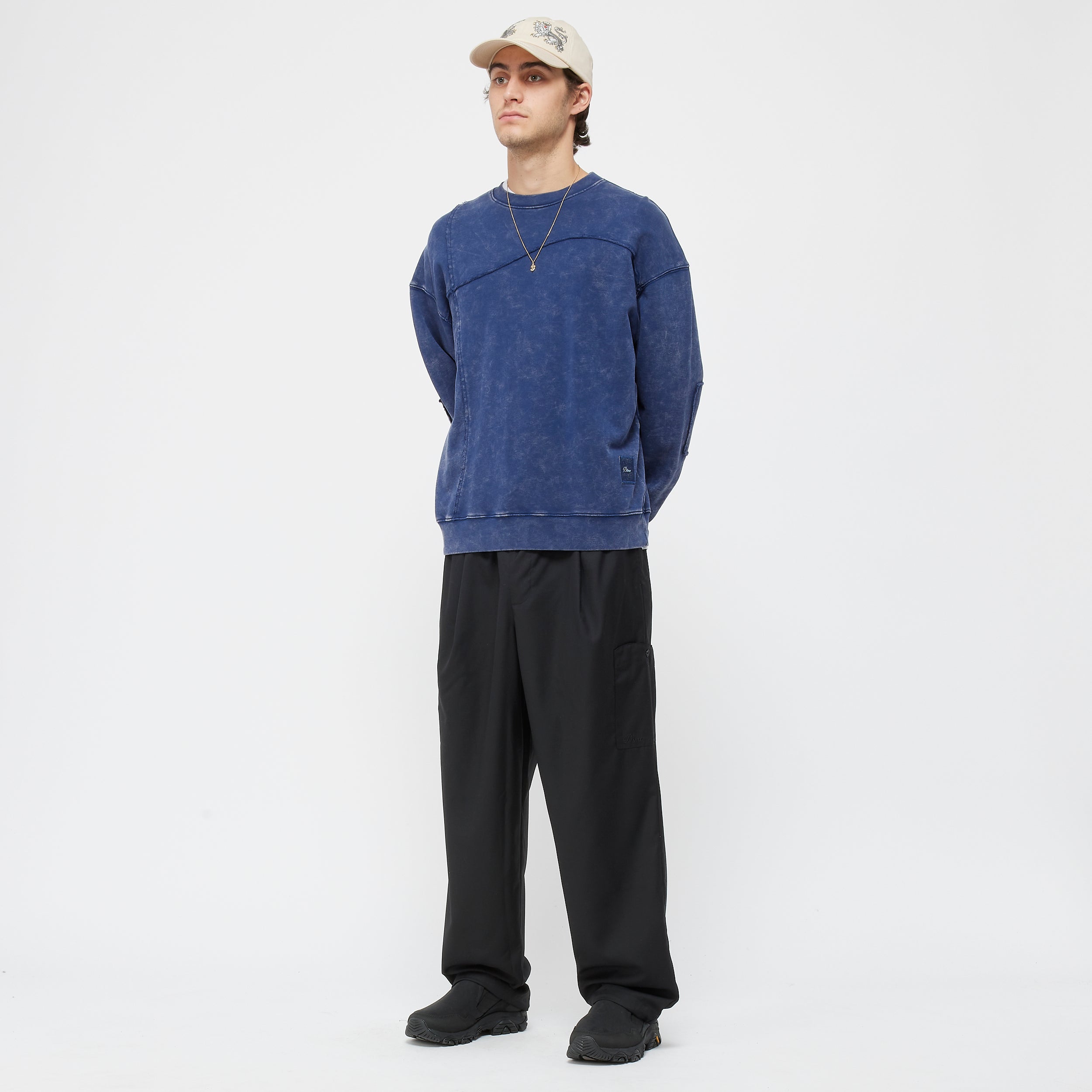 【Dime】Reverse Stitch Crewneck - Navy washed