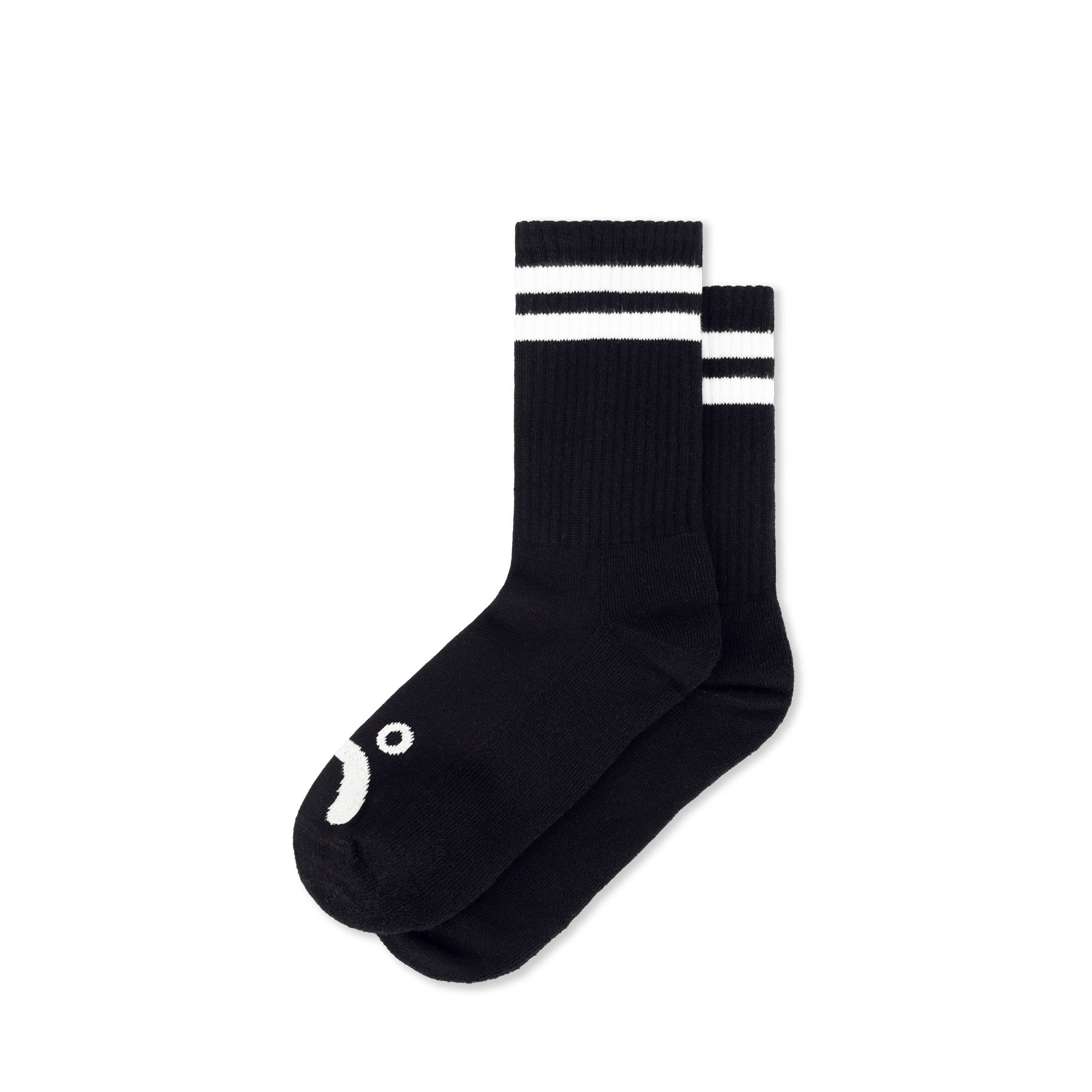 【POLAR SKATE CO.】Happy Sad Rib Socks - Black