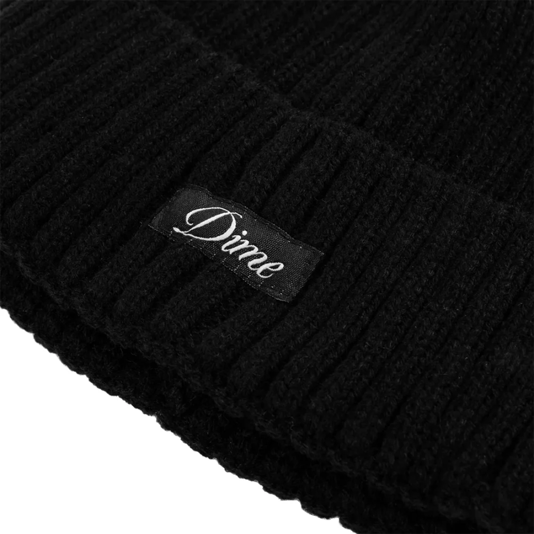 【Dime】Cursive Fold Beanie - Black