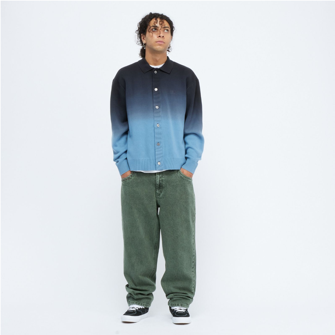 【Dime】Relaxed Denim Pants - Faded Green