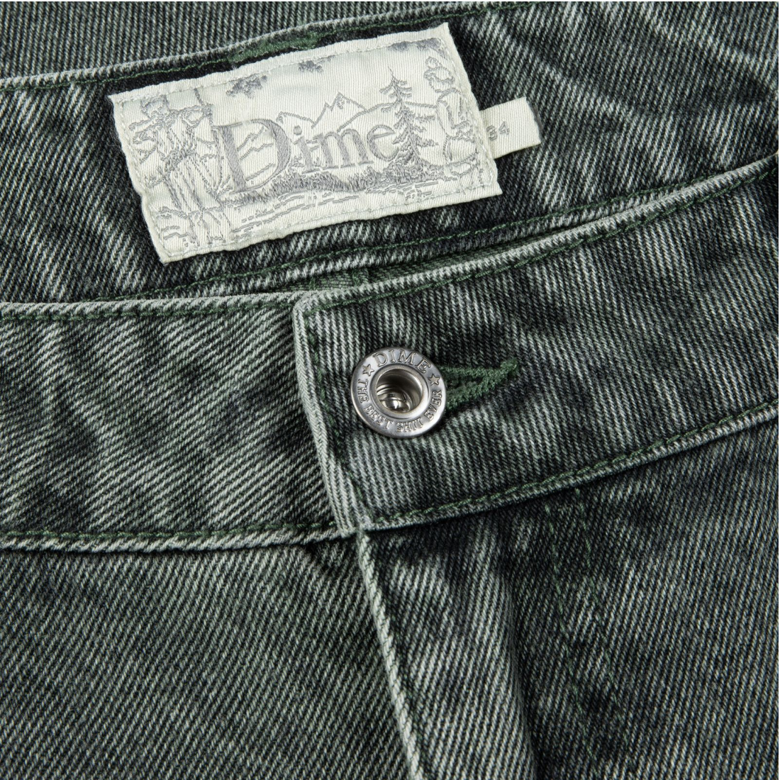 【Dime】Relaxed Denim Pants - Faded Green