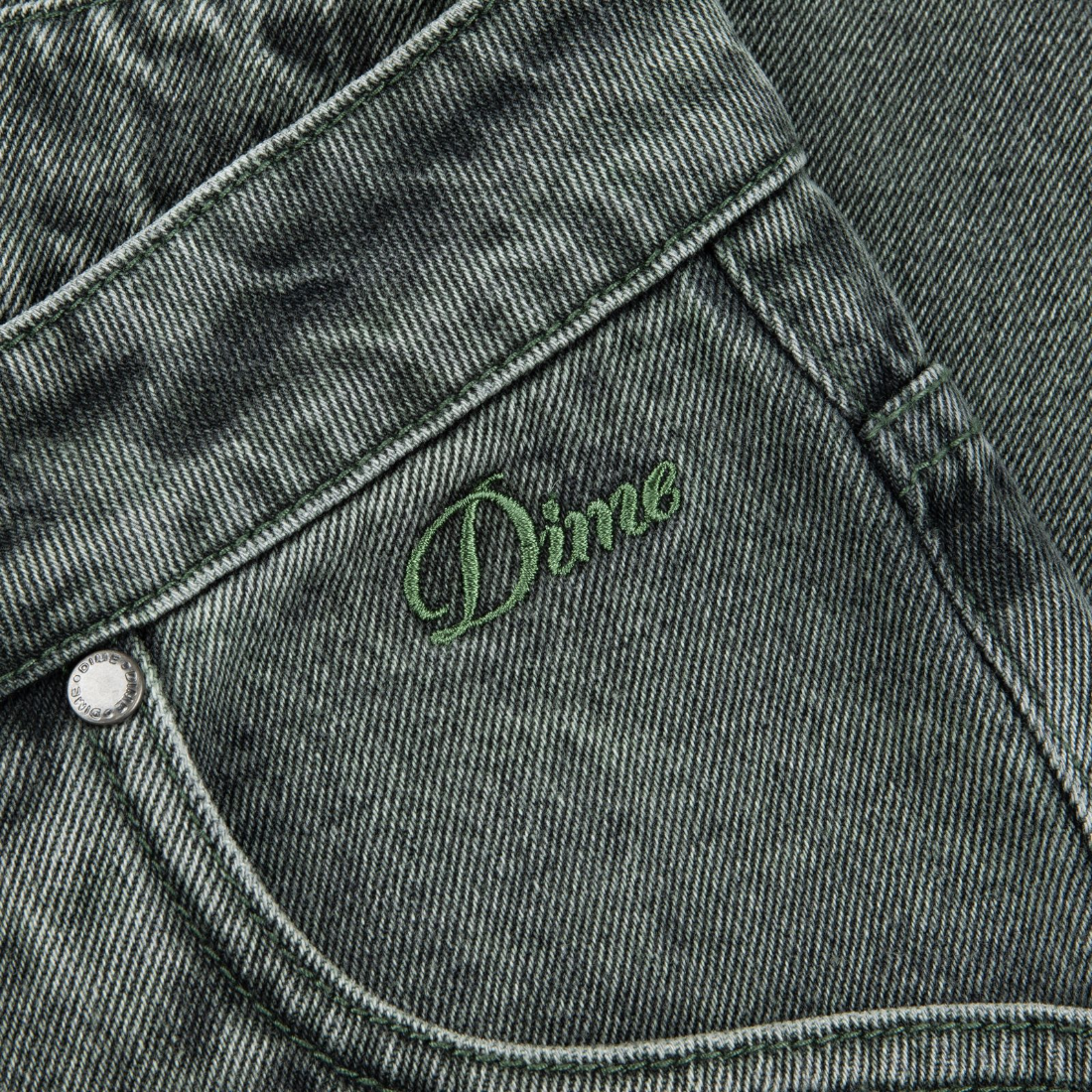【Dime】Relaxed Denim Pants - Faded Green
