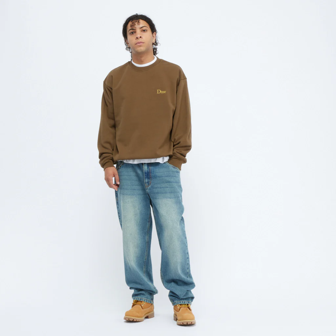 【Dime】Relaxed Denim Pants - Sandblasted indigo