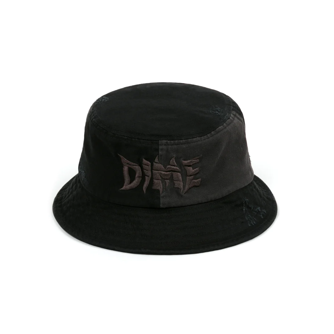 【Dime】Split Distressed Bucket Hat - Black
