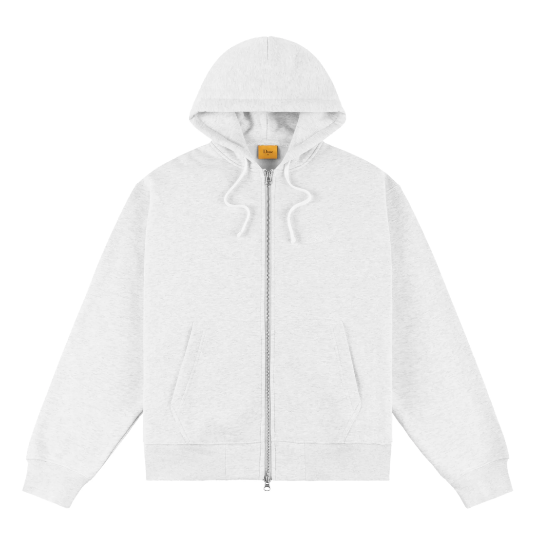 【Dime】Cursive Small Logo Zip Hoodie - Ash