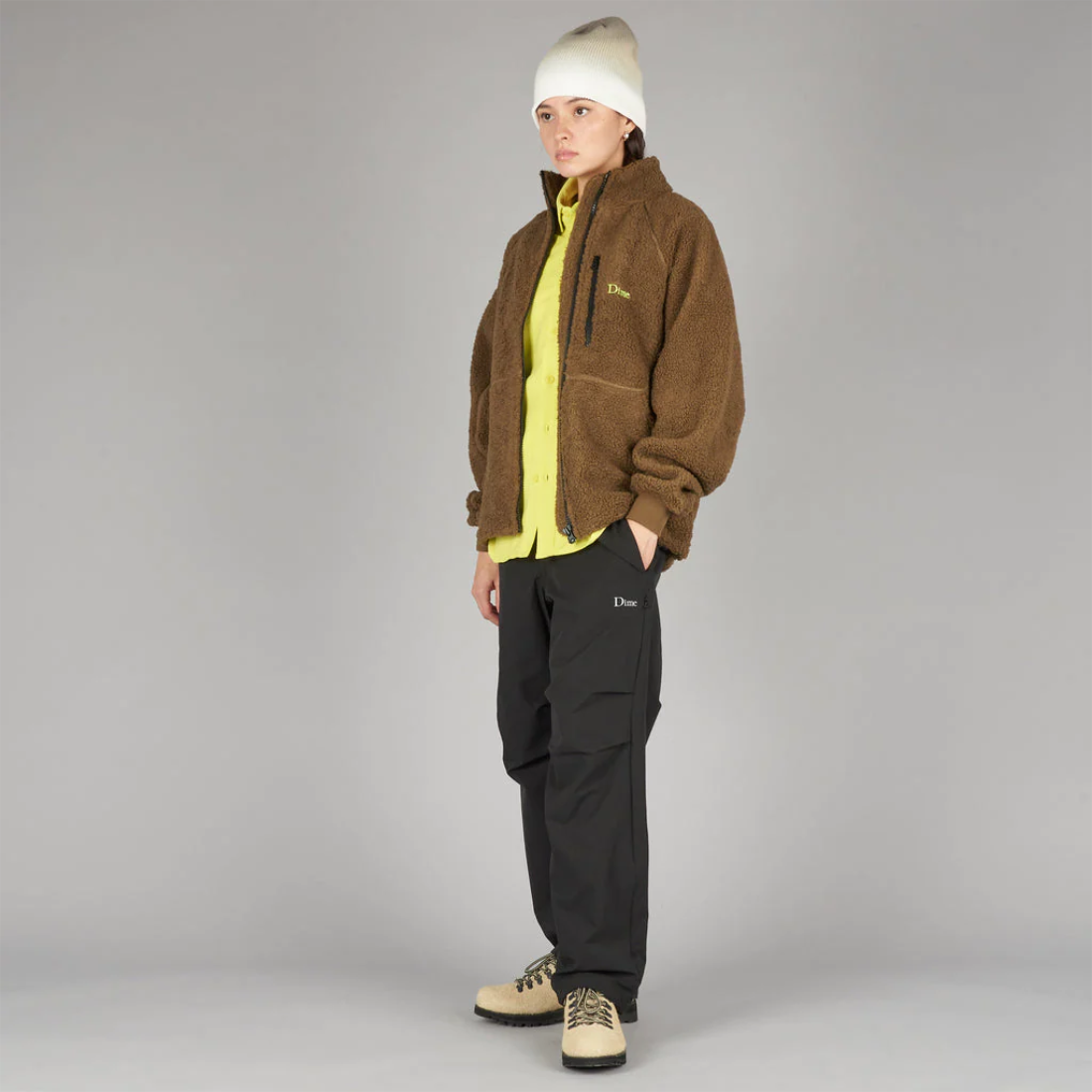 【Dime】Polar Fleece Sherpa Zip - Brown