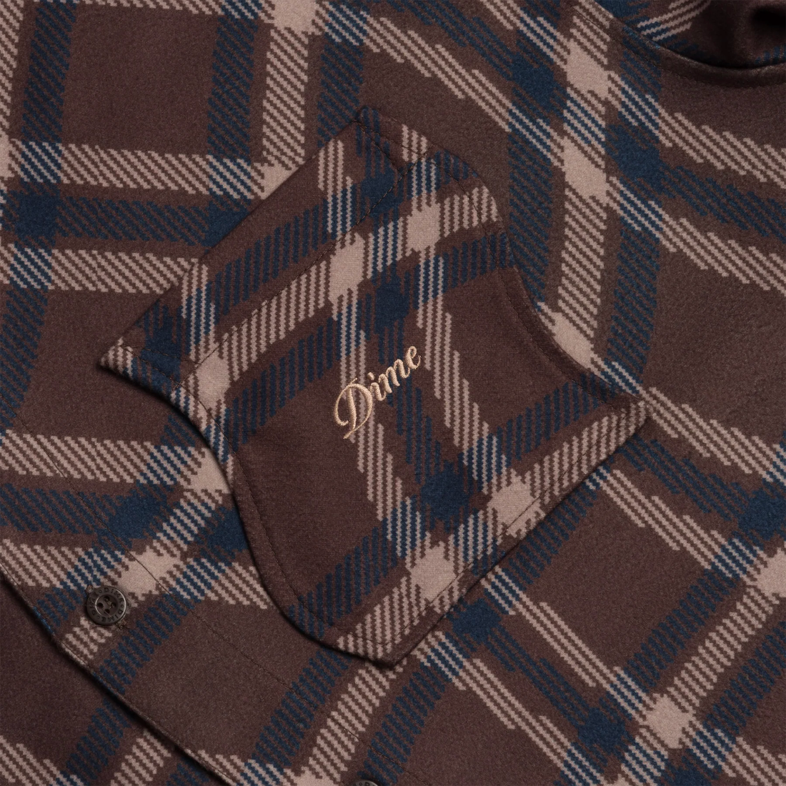 【Dime】Plaid Fleece Shirt - Espresso