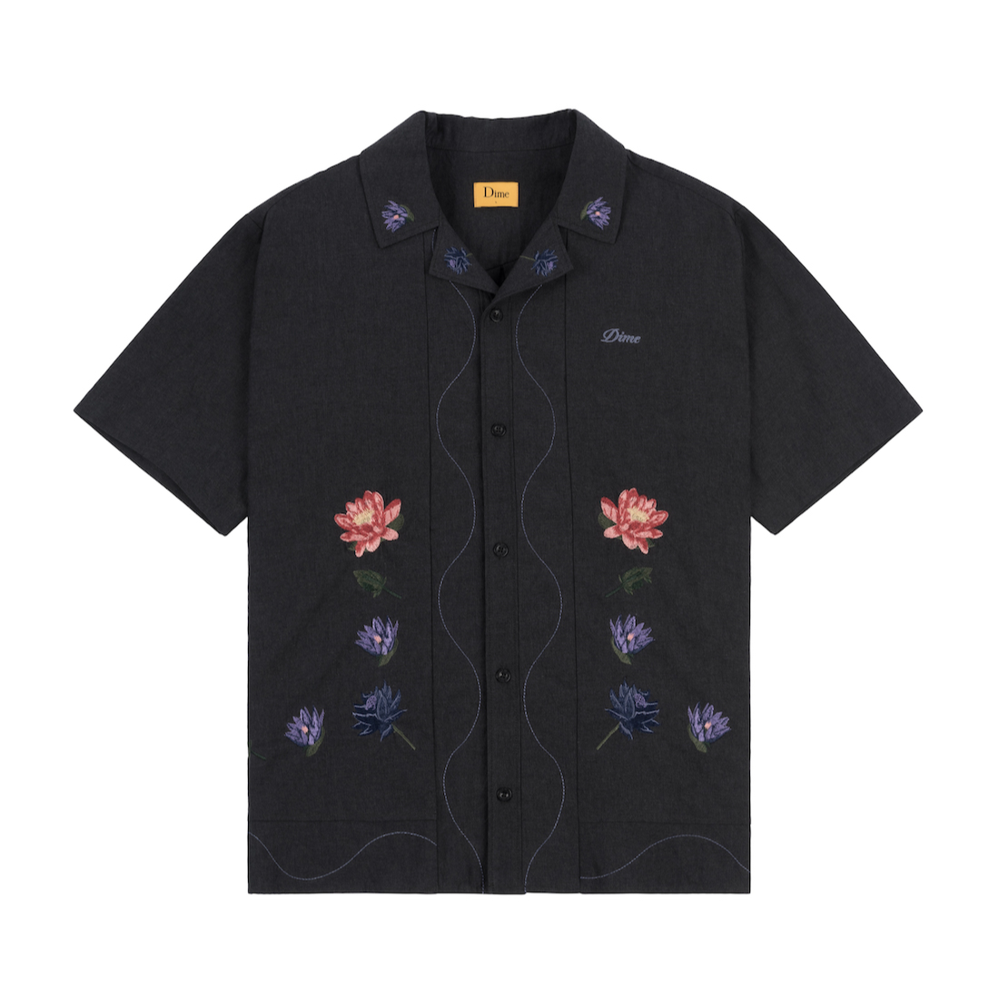 【Dime】Lotus Button Up SS - Vintage black