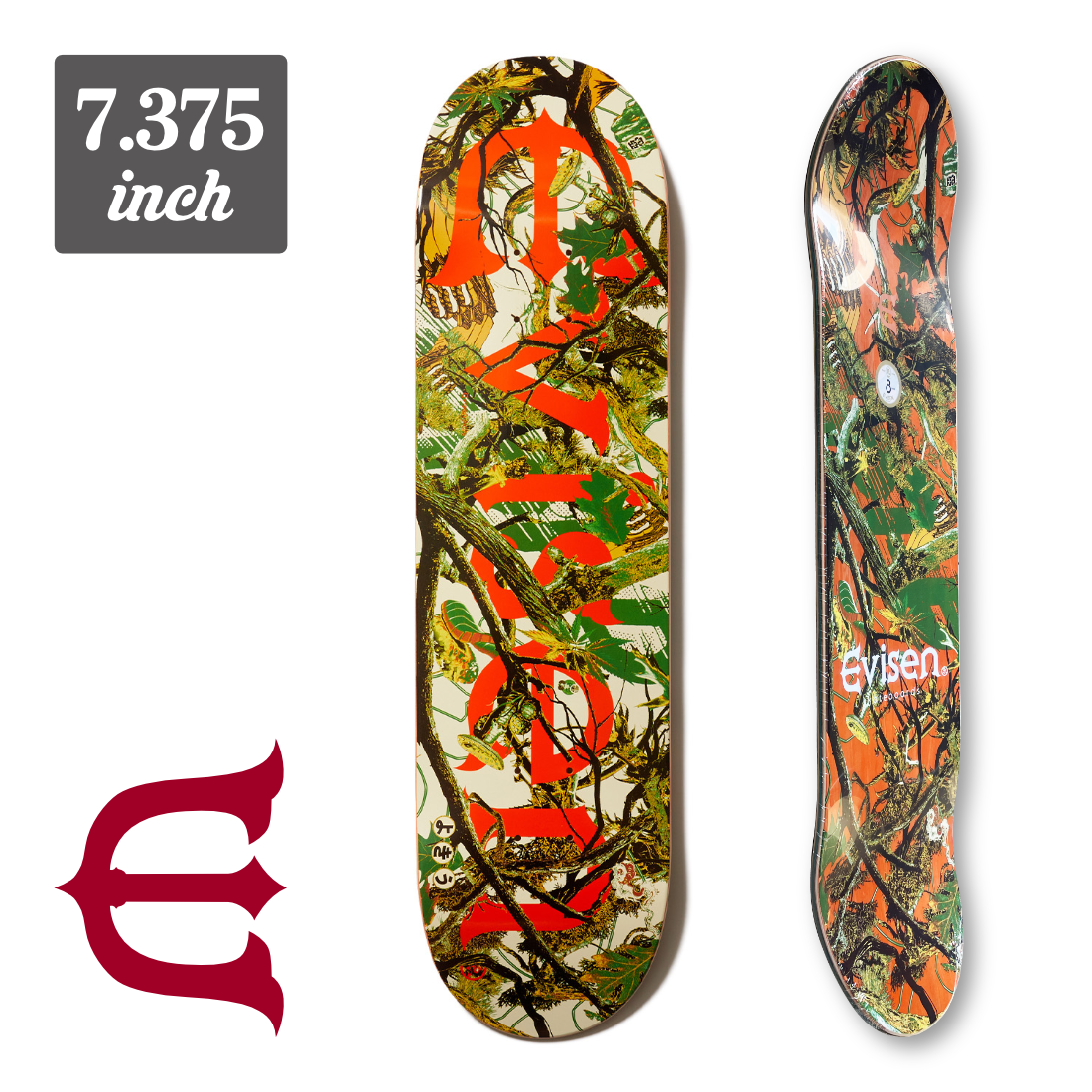 (子供用)【7.375】Evisen Skateboards - Tree Camo