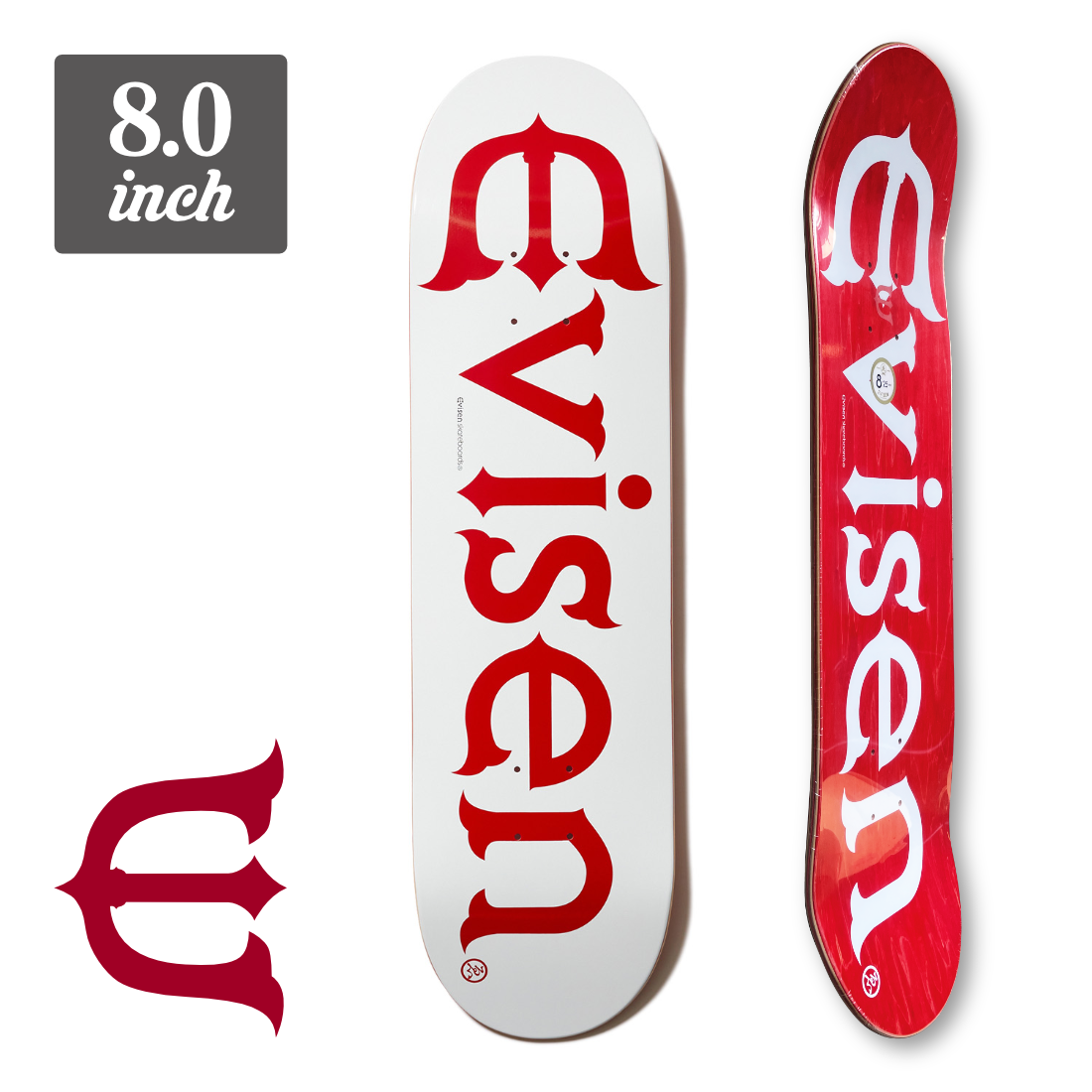 【8.0】Evisen Skateboards - Evi-Logo "White"