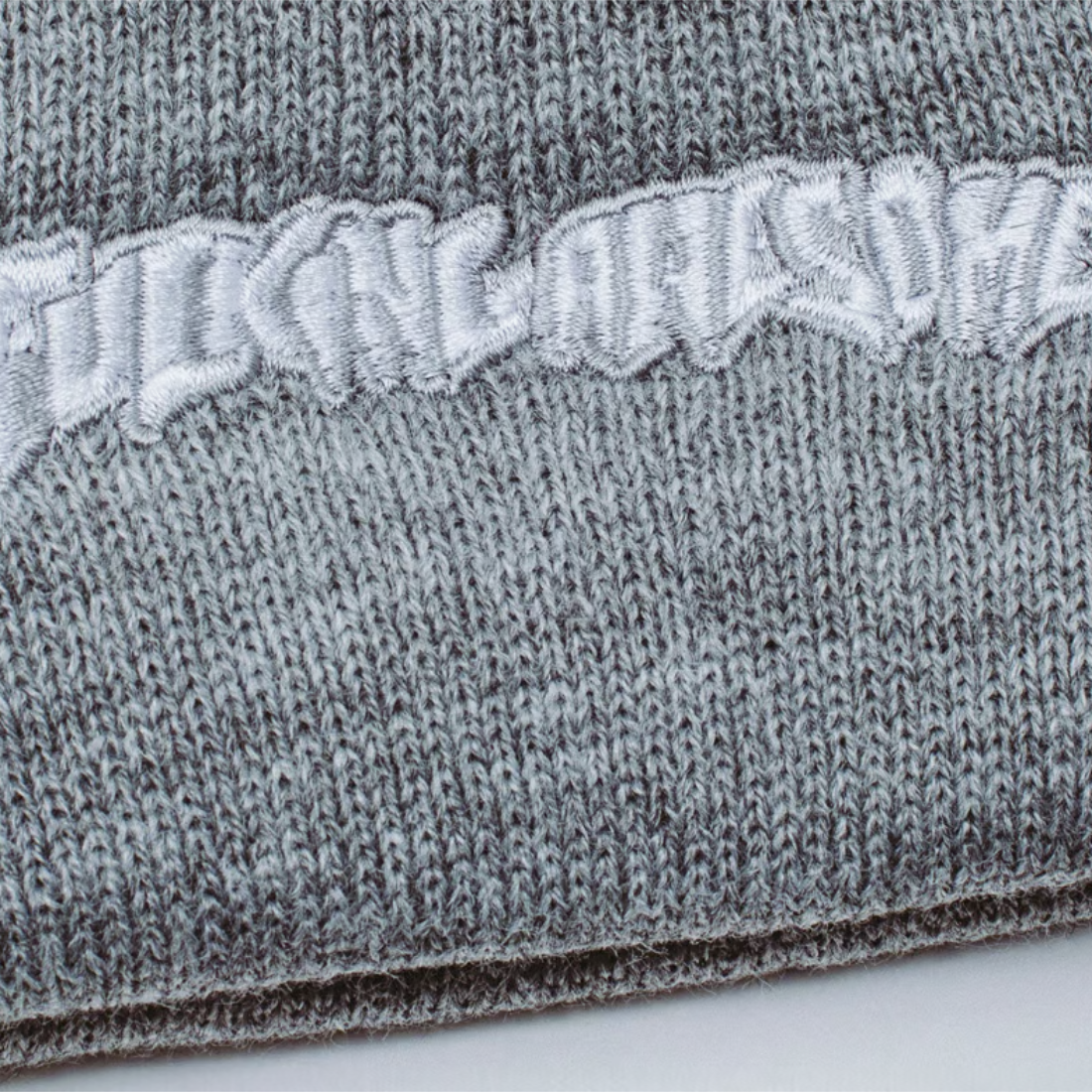 【Fucking Awesome】Little Stamp Embroidered Beanie - H.Grey