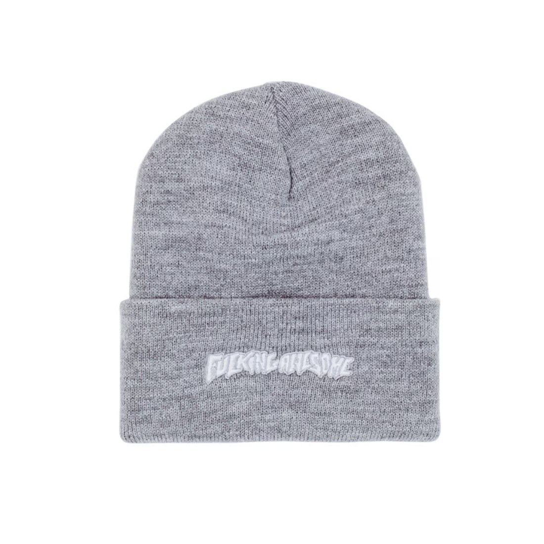 【Fucking Awesome】Little Stamp Embroidered Beanie - H.Grey