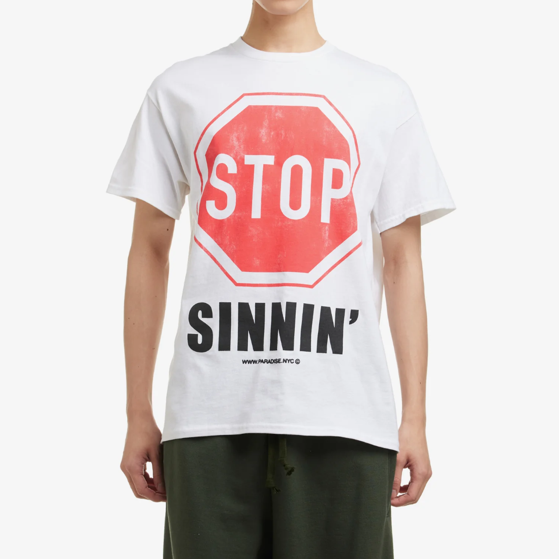 【PARADIS3】Stop Sinnin' Tee - White