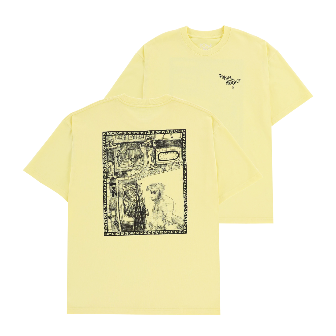 【POLAR SKATE CO.】Gorilla King Tee - Yellow