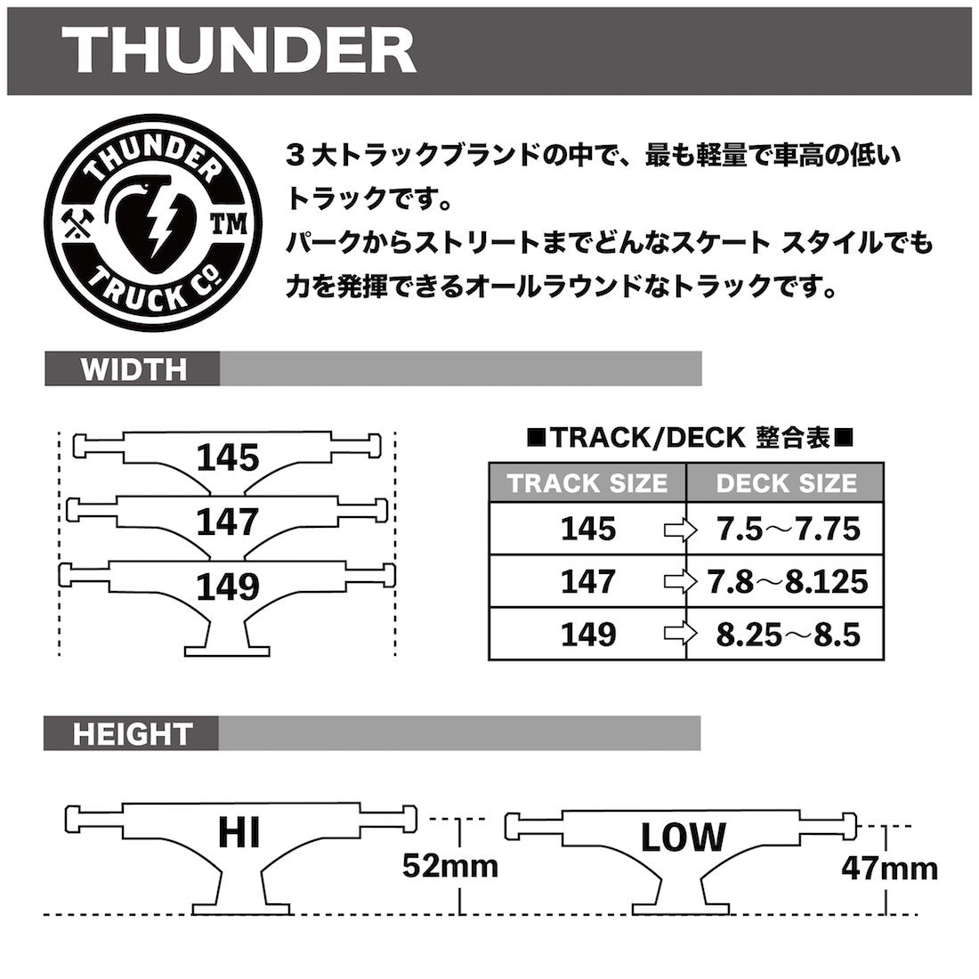 【THUNDER】Hollow Lights -147 HI "Black"