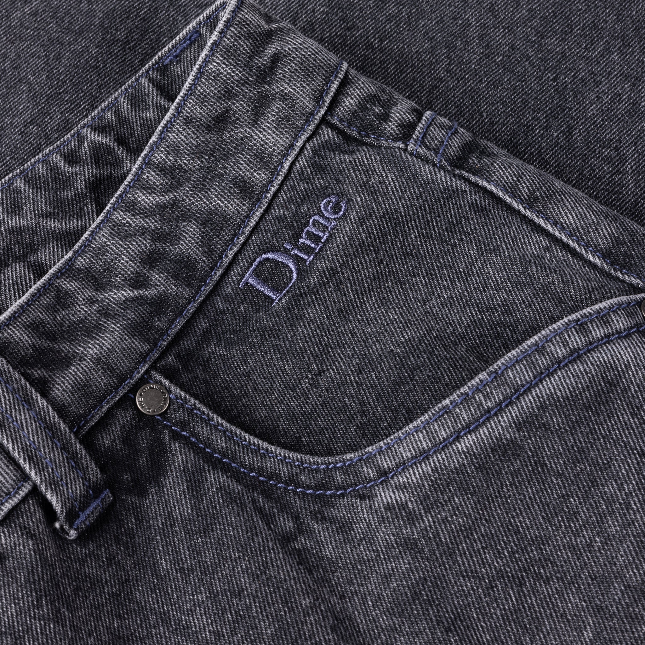 【Dime】Baggy Denim Pants - Faded Black