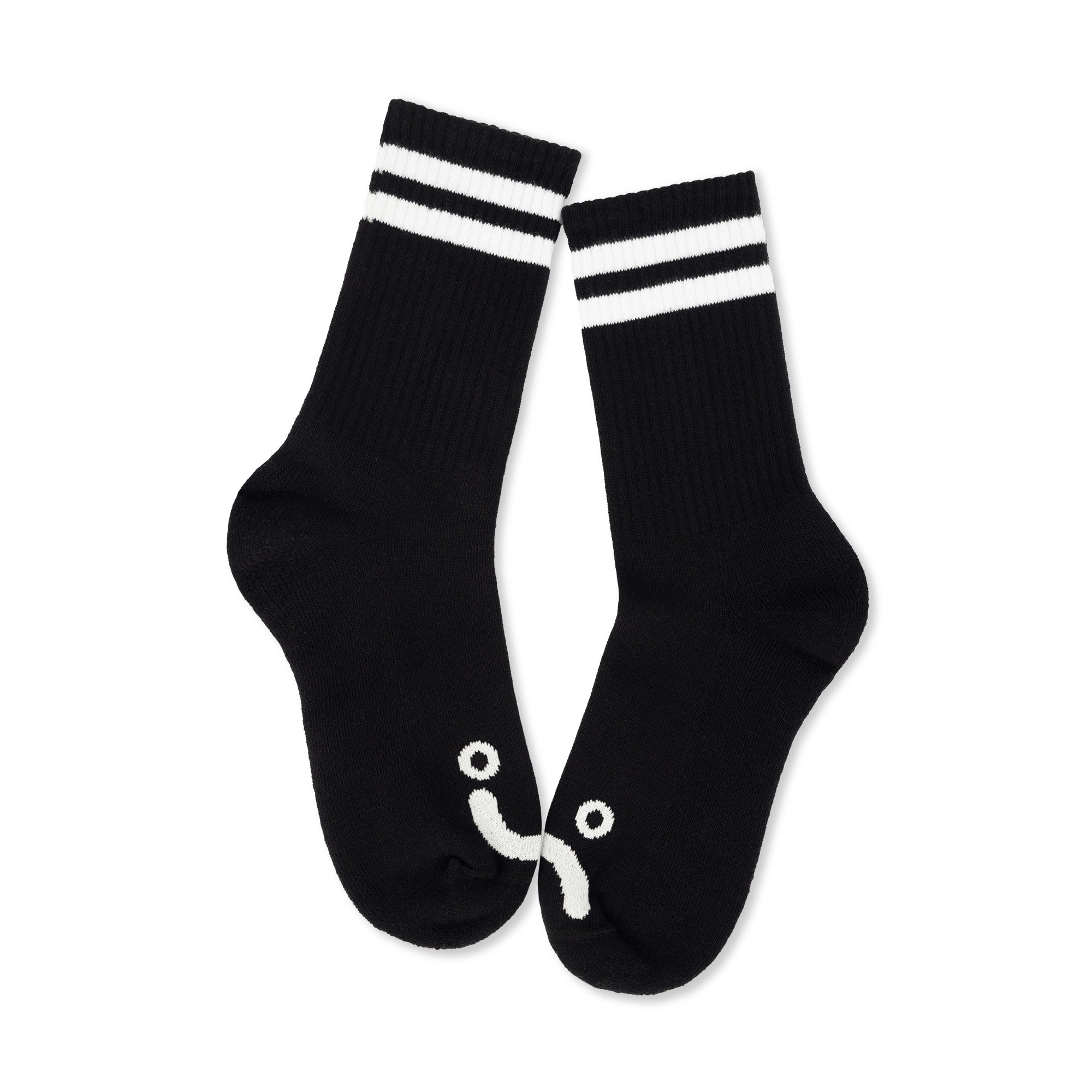 【POLAR SKATE CO.】Happy Sad Rib Socks - Black