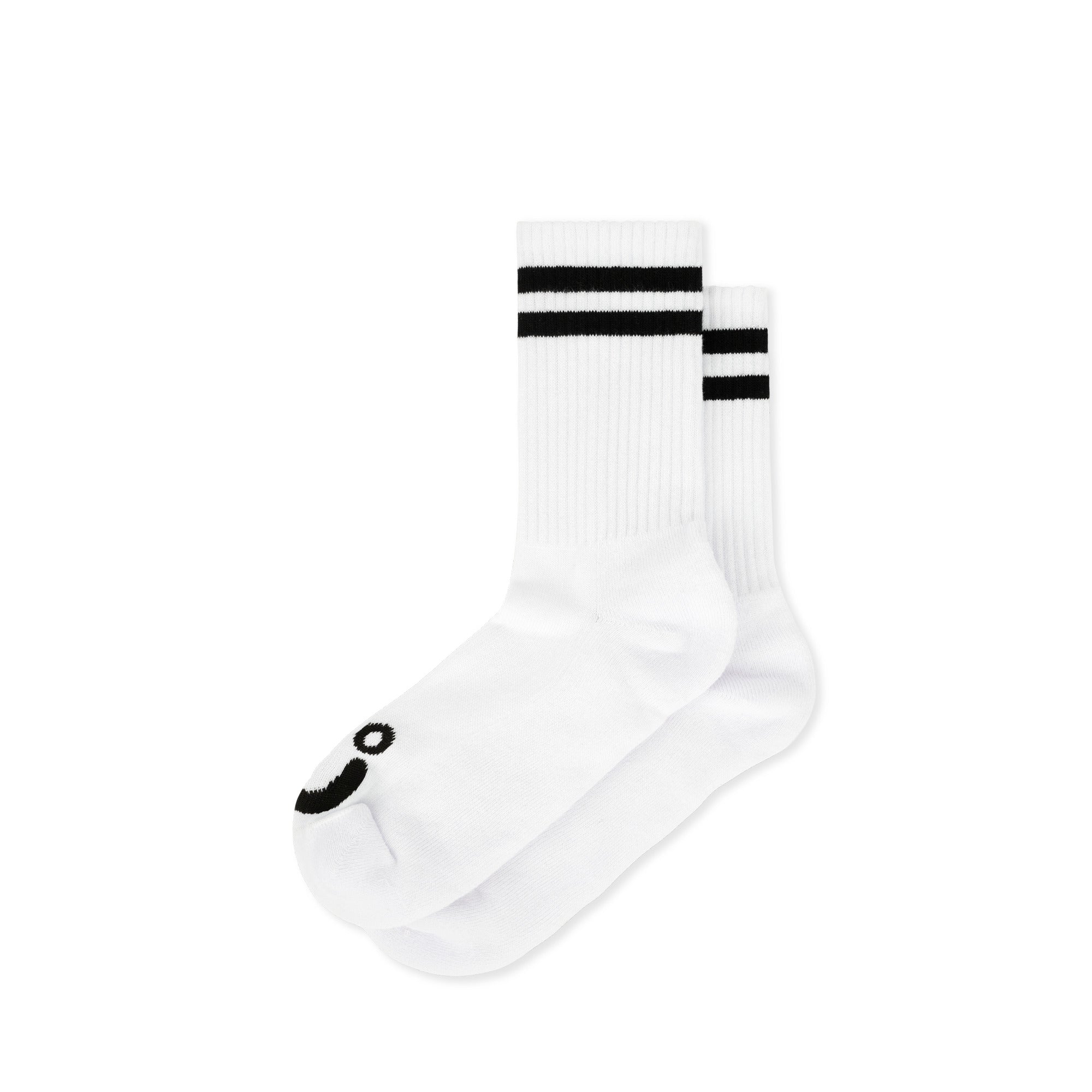 【POLAR SKATE CO.】Happy Sad Rib Socks - White