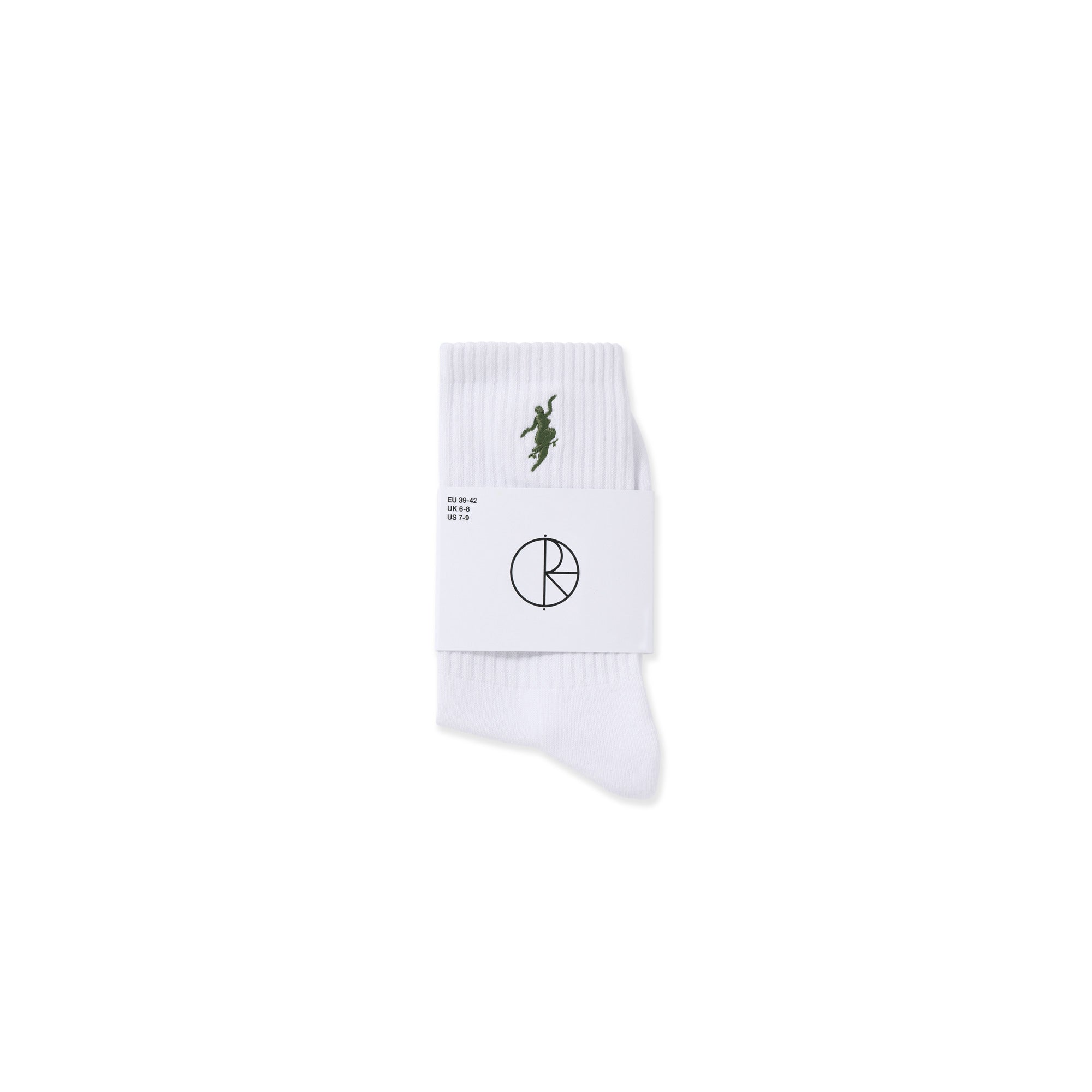 【POLAR SKATE CO.】No Comply Rib Socks - White