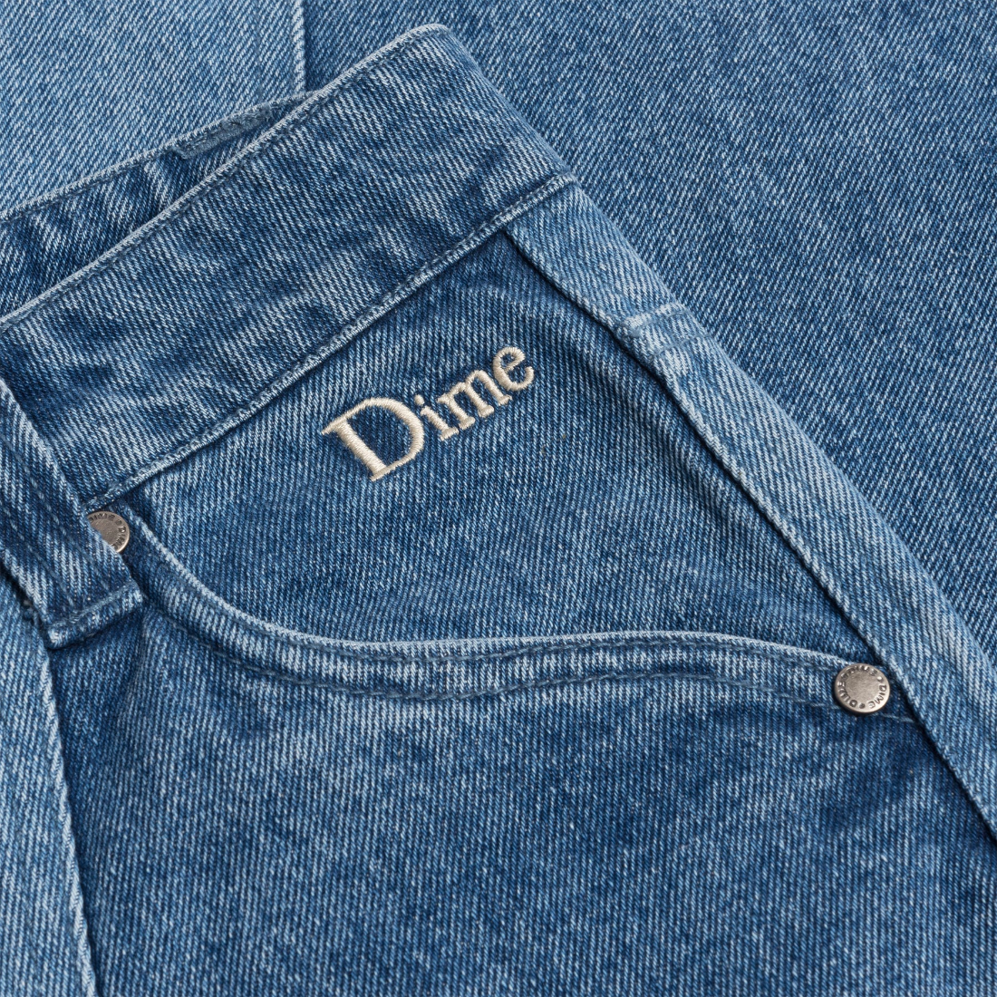 【Dime】Blocked Relaxed Denim Pants - Blue washed