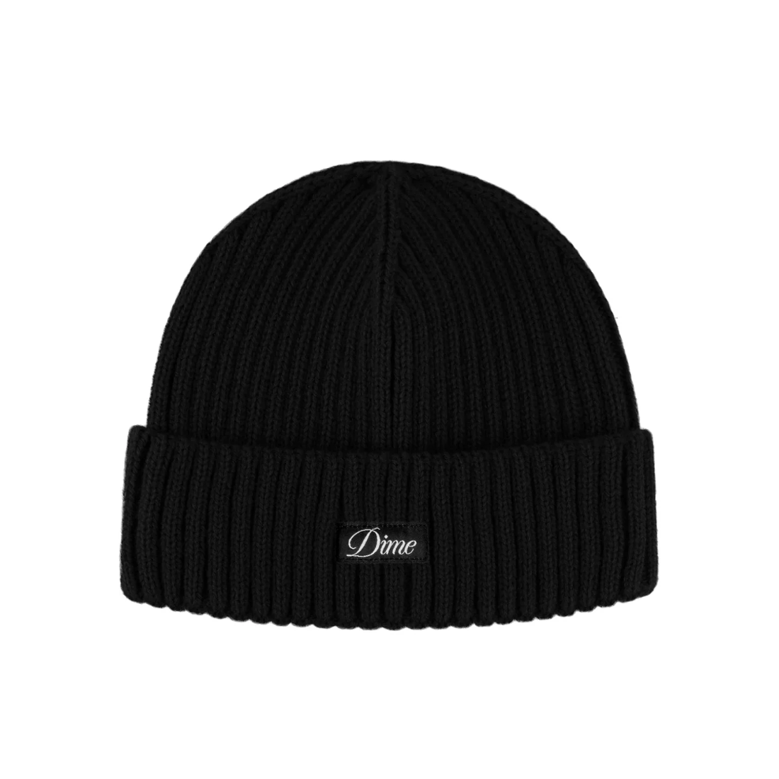 【Dime】Cursive Fold Beanie - Black