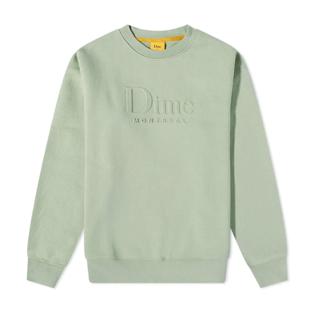 Dime】Classic Embossed Crewneck - Dark Mint