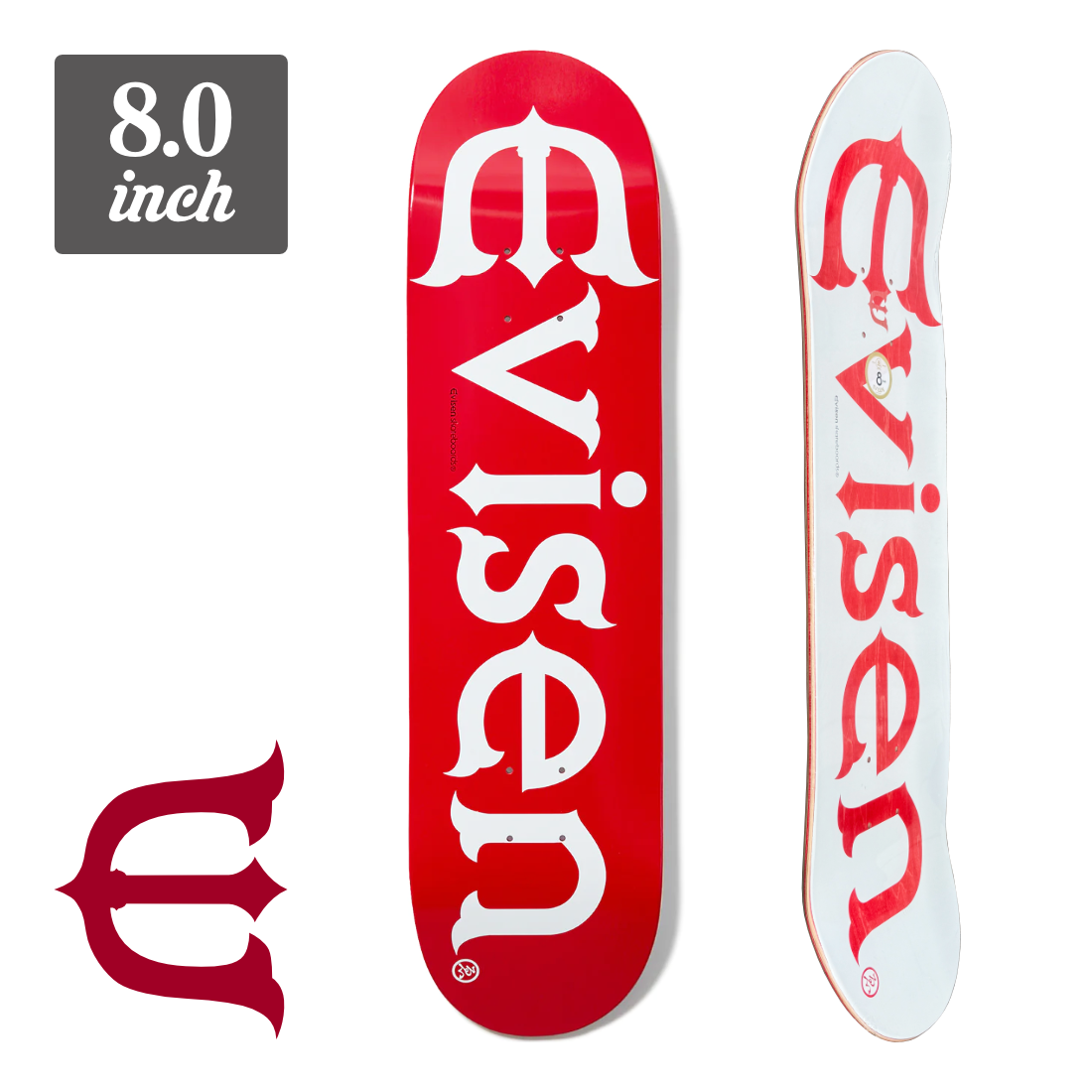 【8.0】Evisen Skateboards - EVI-LOGO RED