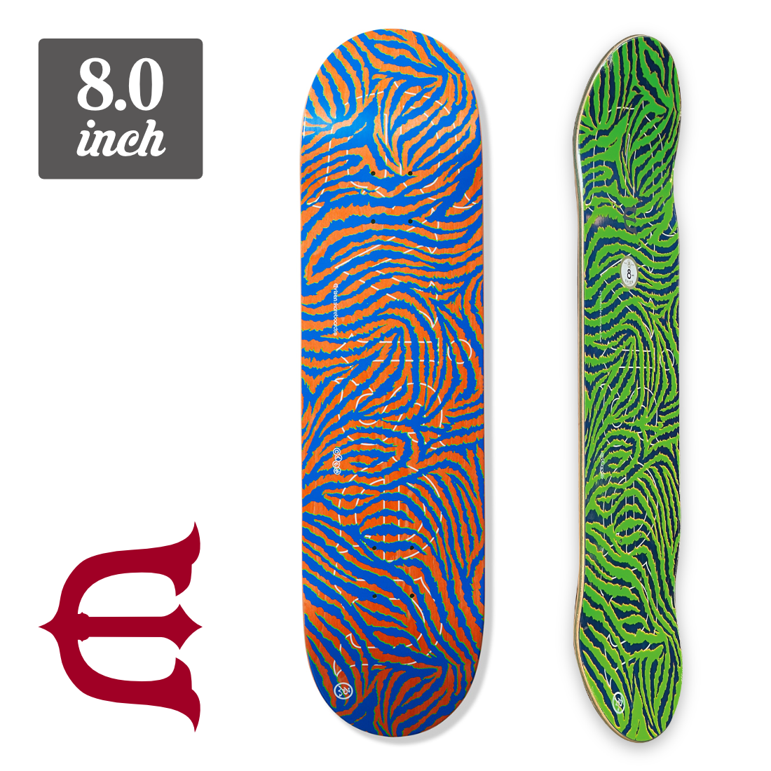 【8.0】Evisen Skateboards - Zebra Tiger Logo