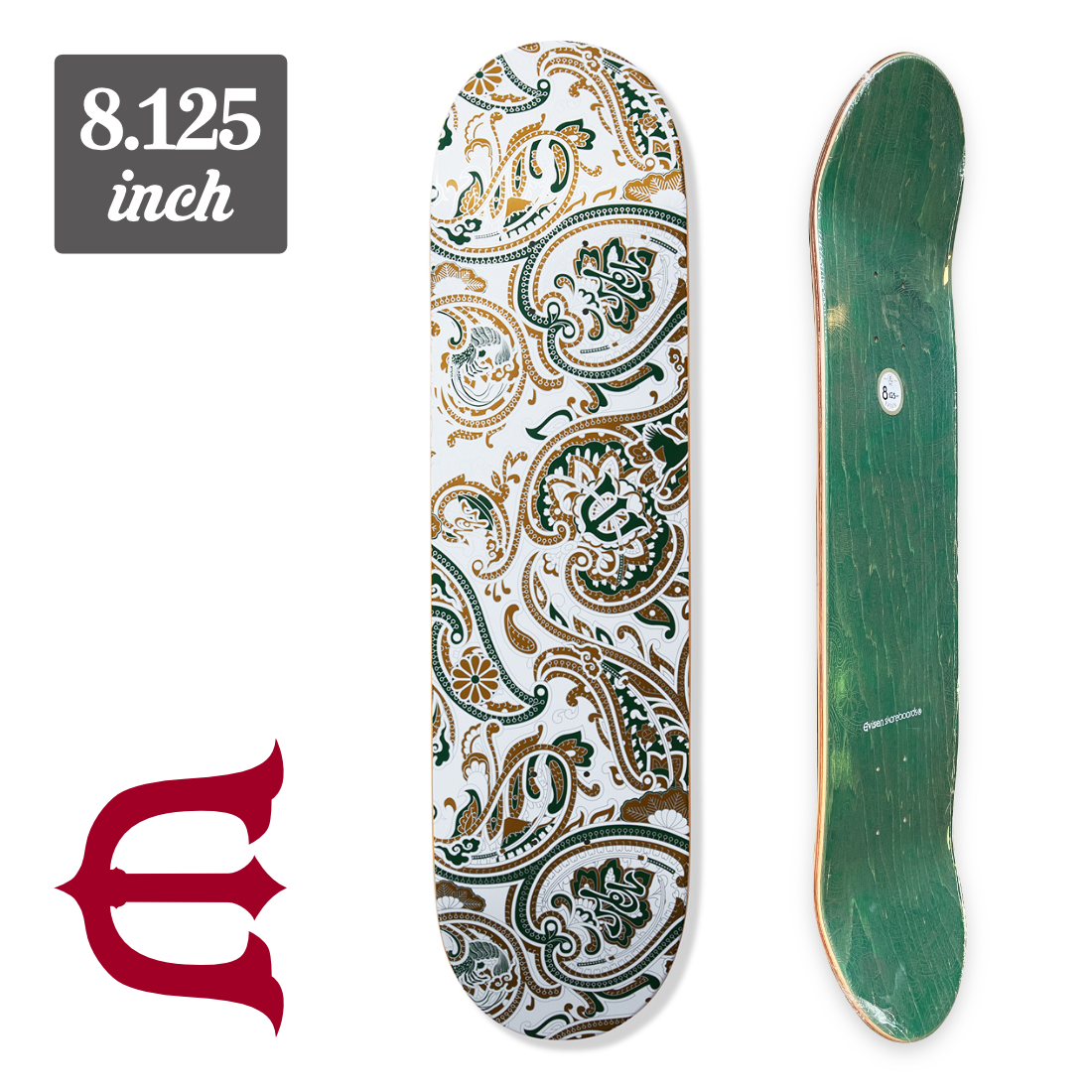 【8.125】Evisen Skateboards - Paisley White