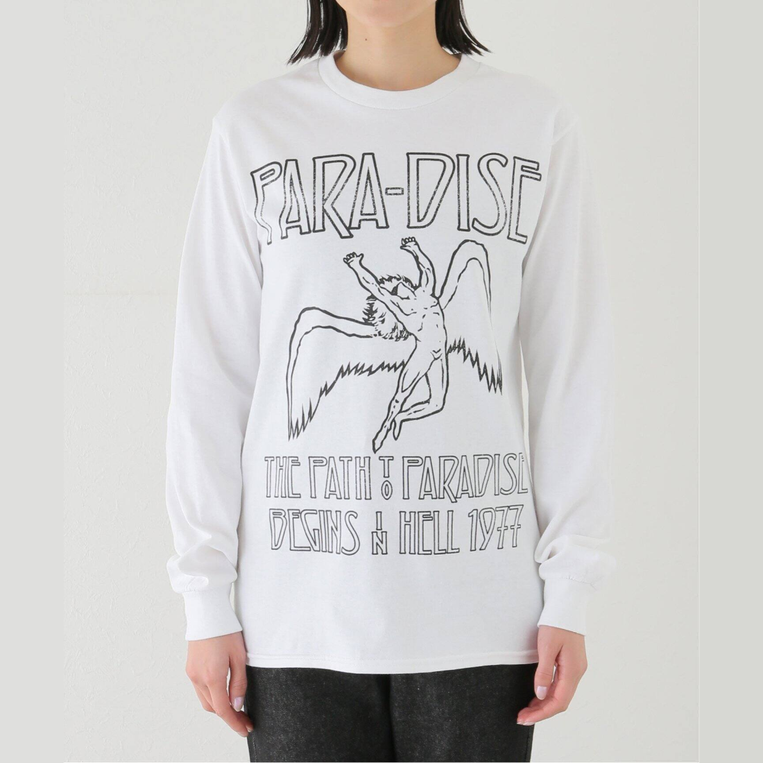PARADIS3 NYC パラダイス falling angel 長袖Tシャツ PARADIS3】Fallen Angel LsTee - White