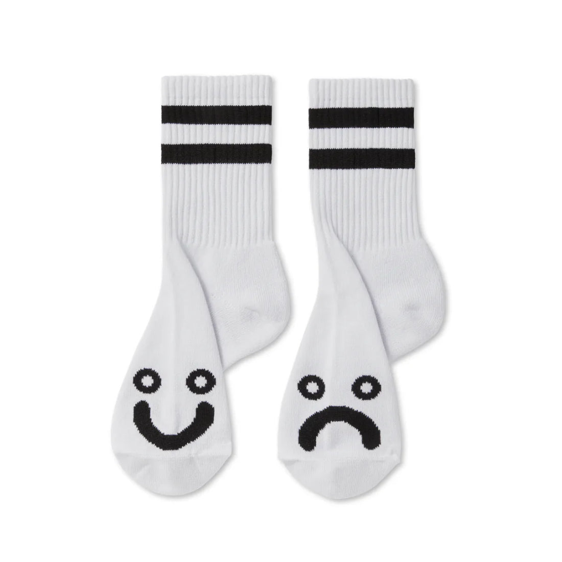 【POLAR SKATE CO.】Happy Sad Rib Socks - White